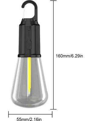 EkoAlışverişDünyam Rustik Taşınabilir Şarjlı Tasarruflu Ampul 10W LED Lamba Type-C Şarj Askılı Asma Aydınlatma T020 (5510)