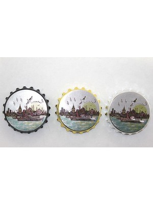 EkoAlışverişDünyam Istanbul Temalı Gazoz Kapağı Magnet - Model 1
