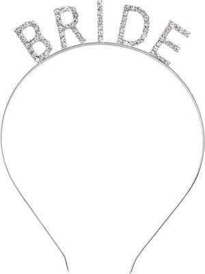 EkoAlışverişDünyam Gümüş Renk Bekarlığa Veda Kristal Taş Bride Tacı Ithal 16X10 cm (5510)