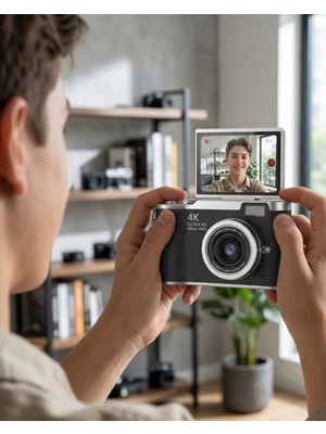 Esranın Dünyası 4K Dijital Kamera 48 Mp 8x Zoom ve 180 Derece Flip Ekran Vlog Çekim Özellikli RSGOO34-ESRDNS