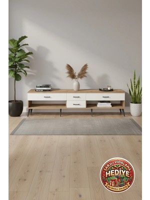Silva Tv Ünitesi 4 Çekmeceli 220CM | Çam-Aytaşı Modern Tasarım