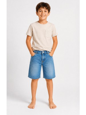 Onymino Erkek Çocuk Kot Şort First Jean Pamuklu Denim Yumuşak Kumaş