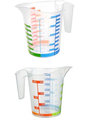 Renas Store Ölçü Kabı Dereceli Renkli 1000 ml + 300 ml Set