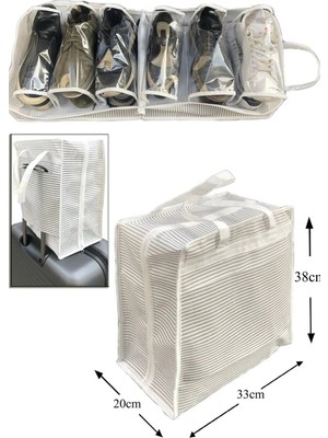 EkoAlışverişDünyam Ayakkabı Saklama ve Taşıma Çantası (Çizgili Model) Shoe Tote