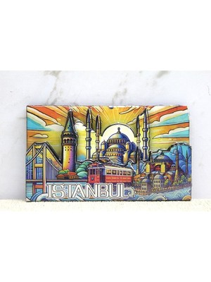 EkoAlışverişDünyam Ahşap Istanbul Temalı Magnet - Model 7