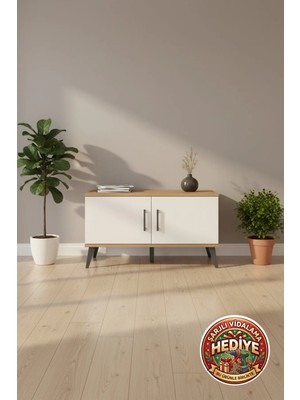 Luna Şifonyer 2 Raflı 2 Kapaklı 88X44X48 Çam-Aytaşı/antrasit