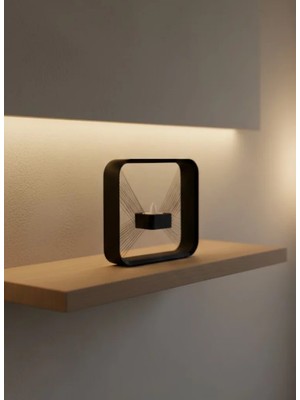 Twin Store Askılı Kare Mumluk Duvar Dekoru Loş Salon ve Modern Mekanlar