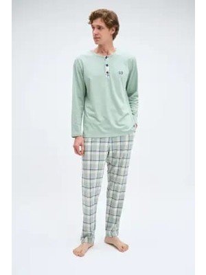 Pijadore 2076  Uzun Kollu Üç Düğmeli Erkek Pijama Takım