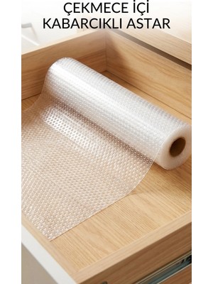 Renas Store Şeffaf Kaydırmaz Dolap Içi Raflık Koruyucu Çekmece Örtüsü 45X300 cm Pvc Eva