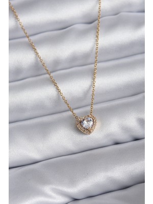 Twin Store 316L Çelik Zincir Gold Renk Charm Kadın Kolye