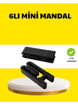 Renas Store Tekrar Kullanılabilir Poşet Mandalı Siyah 6’lı Set