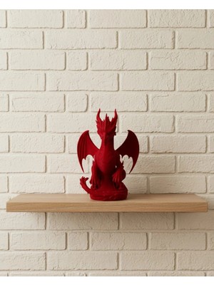 Twin Store Kırmızı Ejderha Biblo 12 cm Dekoratif Fantastik Obje Hediyelik Süs Eşyası