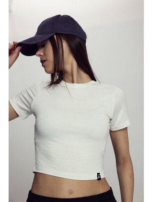 Scorp Lyra Kadın Crop Bambu Tişört Beyaz