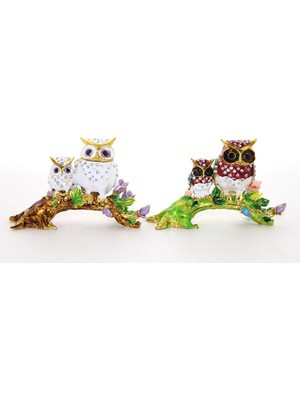 Azrlya Swarovski Dal Üstünde 2'li Baykuş