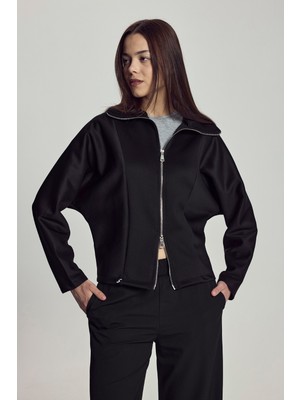 Scorp Astera Kadın Fermuarlı Sweatshirt Siyah
