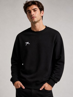 Raru Siyah Erkek Spor Sweatshirt - Frux