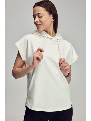 Scorp Nexa Kadın Kolsuz Sweatshirt Beyaz
