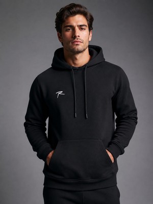 Raru Siyah Erkek Spor Sweatshirt Hoodie - Lepidus