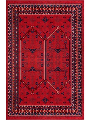 Veja Home Miras Koleksiyonu Vintage Desenli Viskon Halı Kaymaz Taban Antibakteriyel Toz Yapmaz Şık Salon Halısı