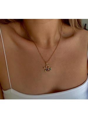 Bunny Moda Kaplumbağa Detay Çelik Kolye