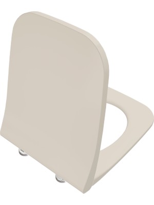 VitrA Universal 212-422R009 Slim Soft Klozet Kapağı, Yavaş Kapanır, Mat Kum Beji