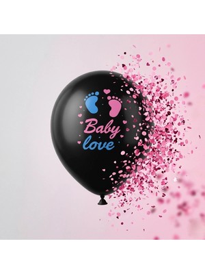 Eco Lounge Pembe Konfetili Cinsiyet Balonu