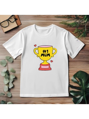 Beyaz Premium Çocuk Tişörtü –anneler Günü Mum 1# , %100 Pamuk, Rahat ve Nefes Alabilir Günlük Kullanım
