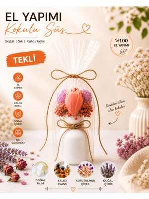 Larina Hediyelik El Yapımı Kokulu Çiçek Mum – Laleli Dekoratif Şık Hediyelik (Tekli / 2’li / 3’lü Set)
