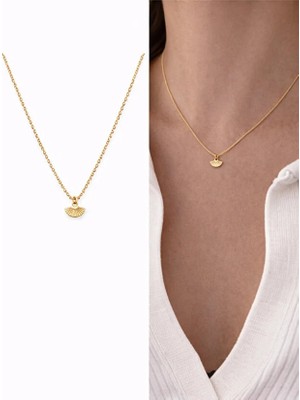 Arsaley Mini Yelpaze Charm 45 cm Altın Kaplama Gold Kadın Kolye