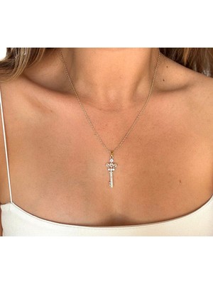 Bunny Moda Anahtar Detay Çelik Kolye