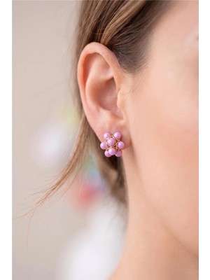 Petek Aksesuar Mini Çiçek Stud Küpe 1 Cm.