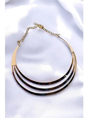 Petek Aksesuar Metalize Choker Tasma Kolye
