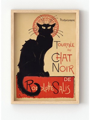 Ahşap Çerçeveli Le Chat Noir Poster – Klasik Fransız Sanat Kedi Duvar Tablosu 🐈‍⬛🎨