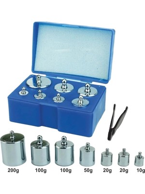 Renas Store Diamond Terazi 8 Parça Ağırlık Paslanmaz Krom Gram Seti (300GR-200GR-100GR-50GR-20GR-10GR)