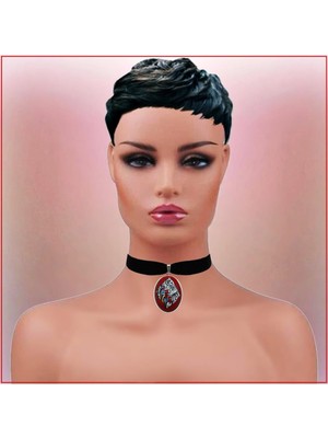 BijuStore Iznik Çini Desenli El Yapımı Vintage Choker