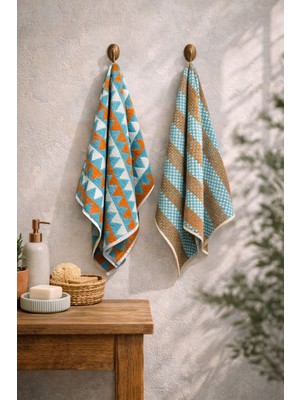 Coton Delux %100 Pamuk 50X70 Mutfak Havlusu 2’li Set – Yüksek Emici, Yumuşak Dokulu