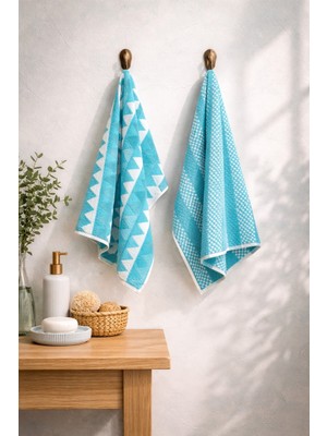 Coton Delux %100 Pamuk 50X70 Mutfak Havlusu 2’li Set – Yüksek Emici, Yumuşak Dokulu