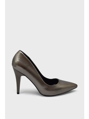 Kanuga Kadın Yazlık Ince Topuk Stiletto Platin Desenli LPA1501