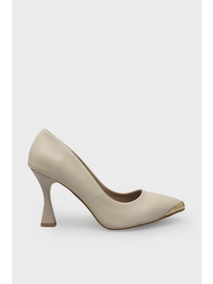 Kanuga Kadın Kadeh Topuk Stiletto Ayakkabı Bej LPA1302