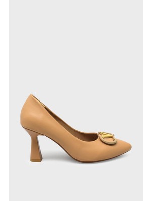 Kanuga Kadın Toka Detaylı Topuklu Stiletto Nut LPA1206-1