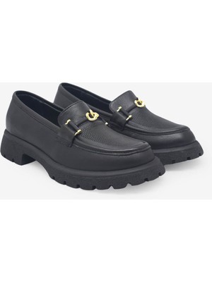 Beety Kadın Yazlık Deri Loafer Siyah AKYN201.4269