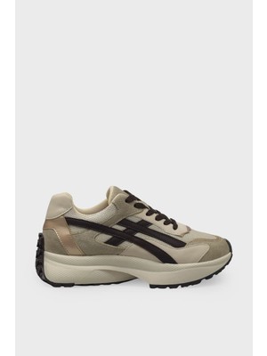 Kanuga Kadın Süet Sneakers Bej Kahve SMS83147