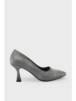 Kanuga Kadın Kadeh Topuk Stiletto Desenli Platin LPA1110-1