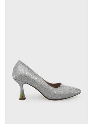 Kanuga Kadın Kadeh Topuk Stiletto Simli Gümüş LPA1110-1