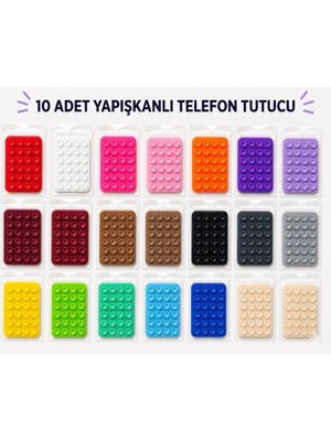 Jolita iPhone 13 Pro Uyumlu Silikon Vakumlu Telefon Tutucu, Kaymaz 10 Adet