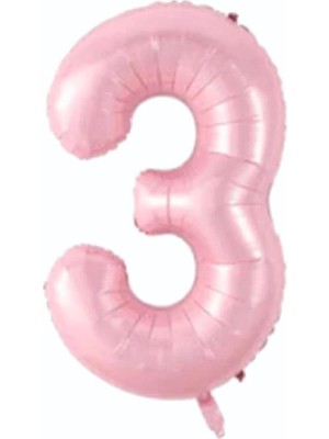 Dizayn Parti Evi Pembe Renk Rakam Folyo Balon 76 cm (0–9) Doğum Günü Parti Süsü Helyum Uyumlu
