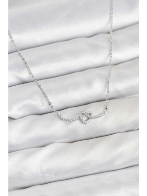 Renas Store Pirinç Gümüş Renk Düğüm Model Kadın Kolye