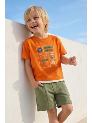 Blumi Kids Erkek Çocuk Baskılı Tişört ve Şort Takım