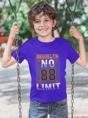 Bubuga Erkek Çocuk Brooklyn 88 Baskılı Kısa Kollu Tişört – %100 Pamuk Süprem Kumaş
