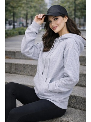 Kadın Oversize Premium 3 Iplik Şardonlu Sweatshirt